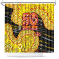 Richmond Tigers NAIDOC Week 2026 Shower Curtain Australian Aboriginal Dot Art Dreamtime Pattern Style