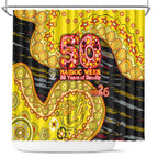 Richmond Tigers NAIDOC Week 2026 Shower Curtain Australian Aboriginal Dot Art Dreamtime Pattern Style