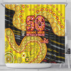 Richmond Tigers NAIDOC Week 2026 Shower Curtain Australian Aboriginal Dot Art Dreamtime Pattern Style