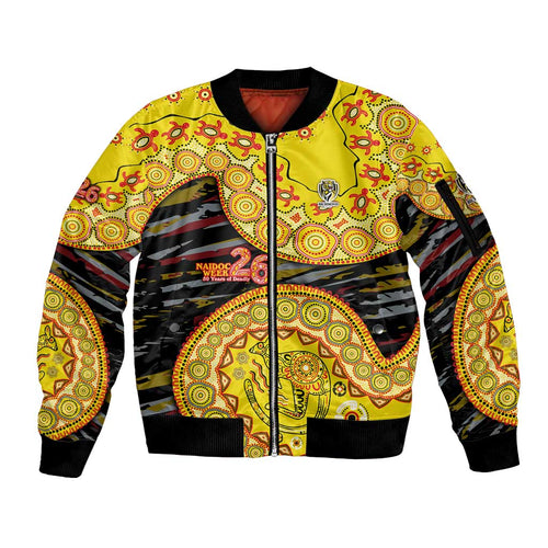 Richmond Tigers NAIDOC Week 2026 Sleeve Zip Bomber Jacket Australian Aboriginal Dot Art Dreamtime Pattern Style