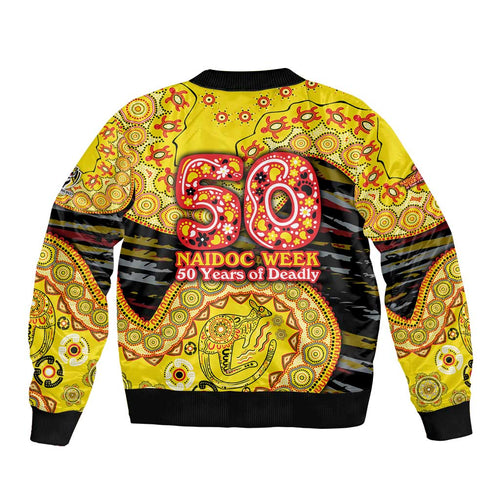 Richmond Tigers NAIDOC Week 2026 Sleeve Zip Bomber Jacket Australian Aboriginal Dot Art Dreamtime Pattern Style