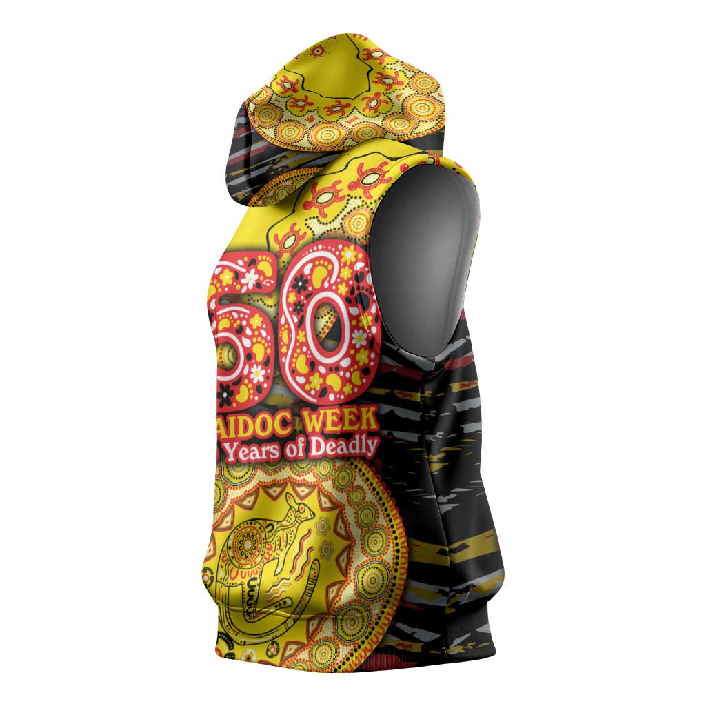 Richmond Tigers NAIDOC Week 2026 Sleeveless Hoodie Australian Aboriginal Dot Art Dreamtime Pattern Style