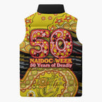 Richmond Tigers NAIDOC Week 2026 Sleeveless Puffer Jacket Australian Aboriginal Dot Art Dreamtime Pattern Style