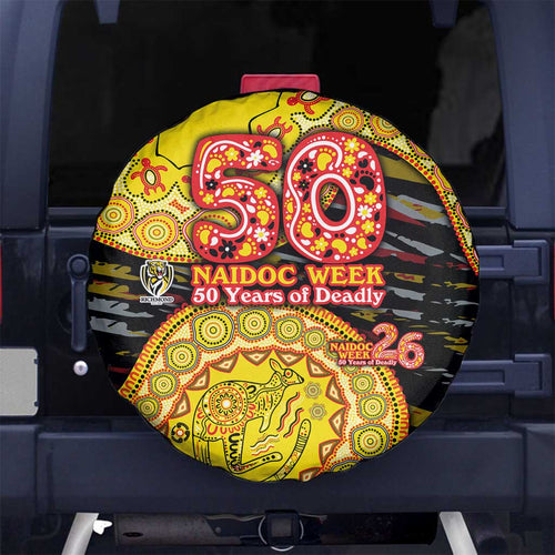 Richmond Tigers NAIDOC Week 2026 Spare Tire Cover Australian Aboriginal Dot Art Dreamtime Pattern Style