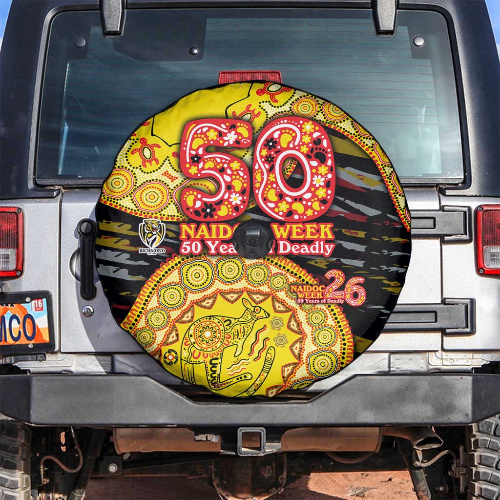 Richmond Tigers NAIDOC Week 2026 Spare Tire Cover Australian Aboriginal Dot Art Dreamtime Pattern Style