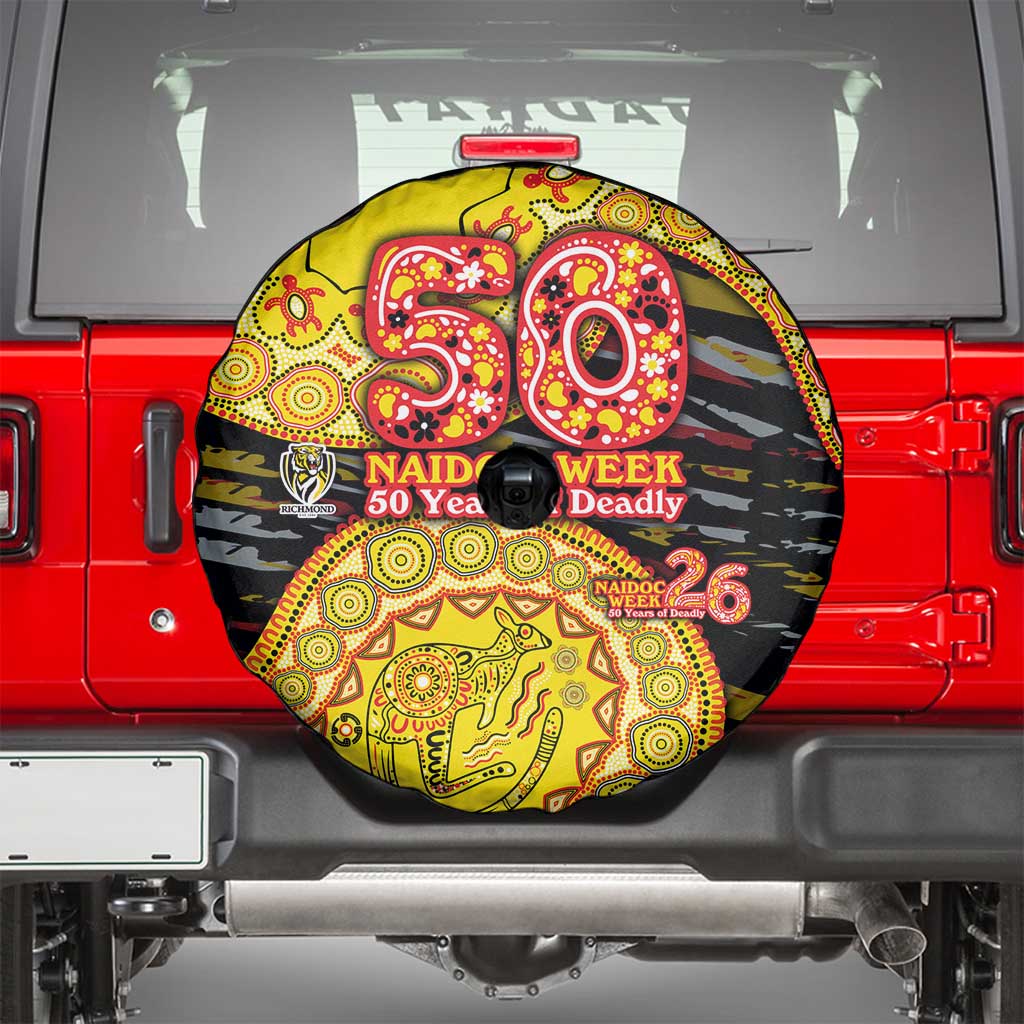 Richmond Tigers NAIDOC Week 2026 Spare Tire Cover Australian Aboriginal Dot Art Dreamtime Pattern Style