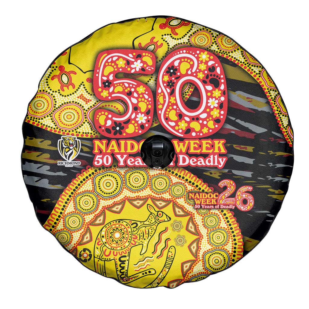 Richmond Tigers NAIDOC Week 2026 Spare Tire Cover Australian Aboriginal Dot Art Dreamtime Pattern Style