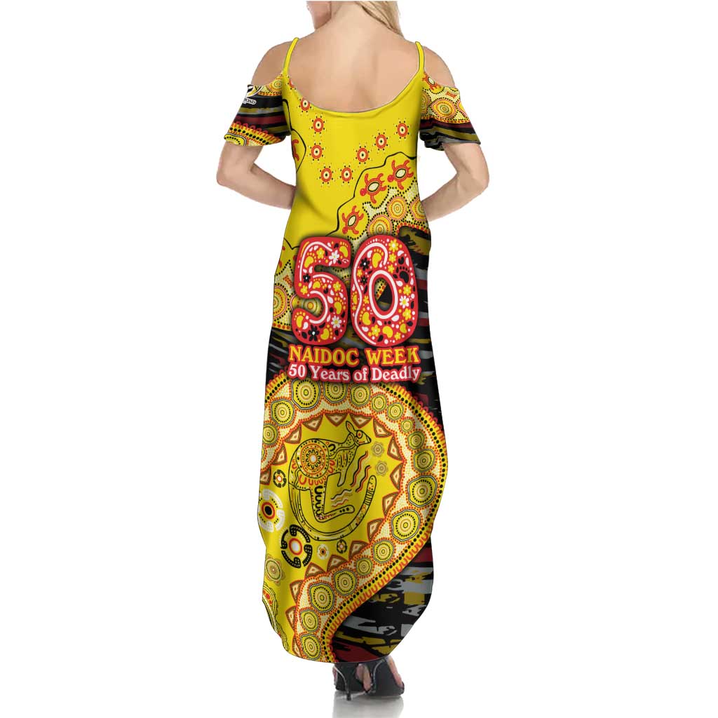 Richmond Tigers NAIDOC Week 2026 Summer Maxi Dress Australian Aboriginal Dot Art Dreamtime Pattern Style