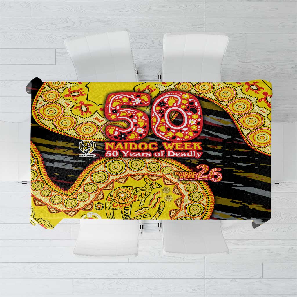 Richmond Tigers NAIDOC Week 2026 Tablecloth Australian Aboriginal Dot Art Dreamtime Pattern Style