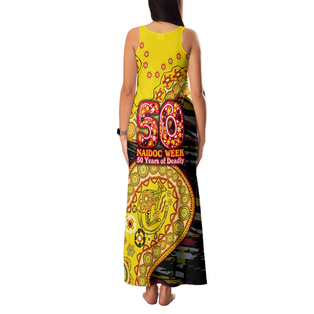 Richmond Tigers NAIDOC Week 2026 Tank Maxi Dress Australian Aboriginal Dot Art Dreamtime Pattern Style