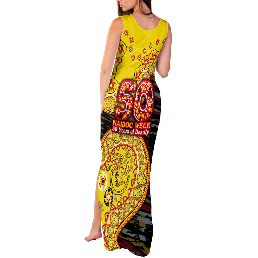 Richmond Tigers NAIDOC Week 2026 Tank Maxi Dress Australian Aboriginal Dot Art Dreamtime Pattern Style
