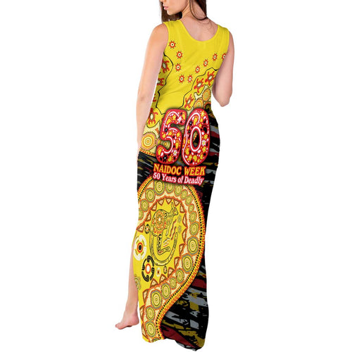 Richmond Tigers NAIDOC Week 2026 Tank Maxi Dress Australian Aboriginal Dot Art Dreamtime Pattern Style