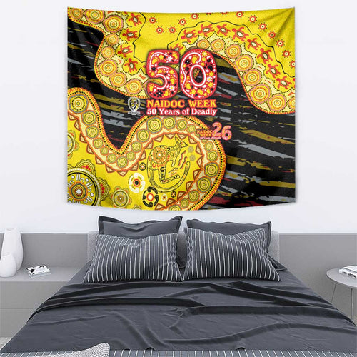 Richmond Tigers NAIDOC Week 2026 Tapestry Australian Aboriginal Dot Art Dreamtime Pattern Style