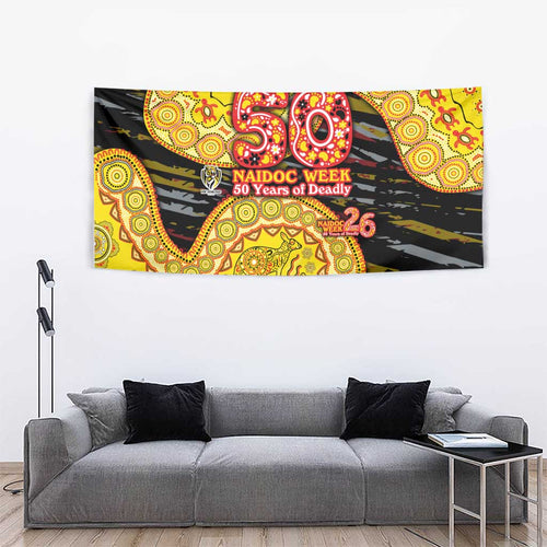 Richmond Tigers NAIDOC Week 2026 Tapestry Australian Aboriginal Dot Art Dreamtime Pattern Style