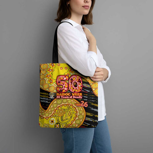 Richmond Tigers NAIDOC Week 2026 Tote Bag Australian Aboriginal Dot Art Dreamtime Pattern Style