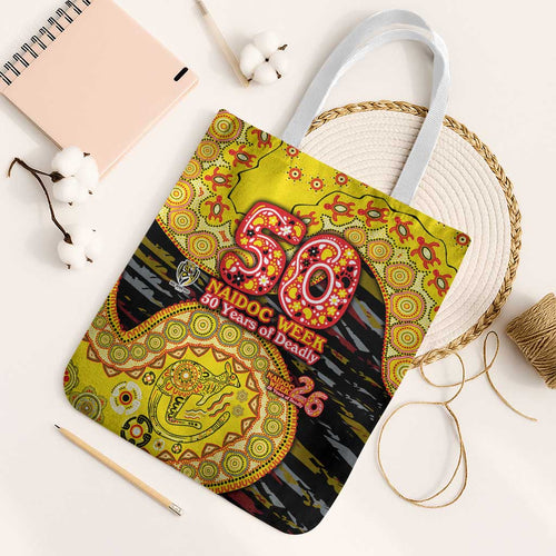 Richmond Tigers NAIDOC Week 2026 Tote Bag Australian Aboriginal Dot Art Dreamtime Pattern Style