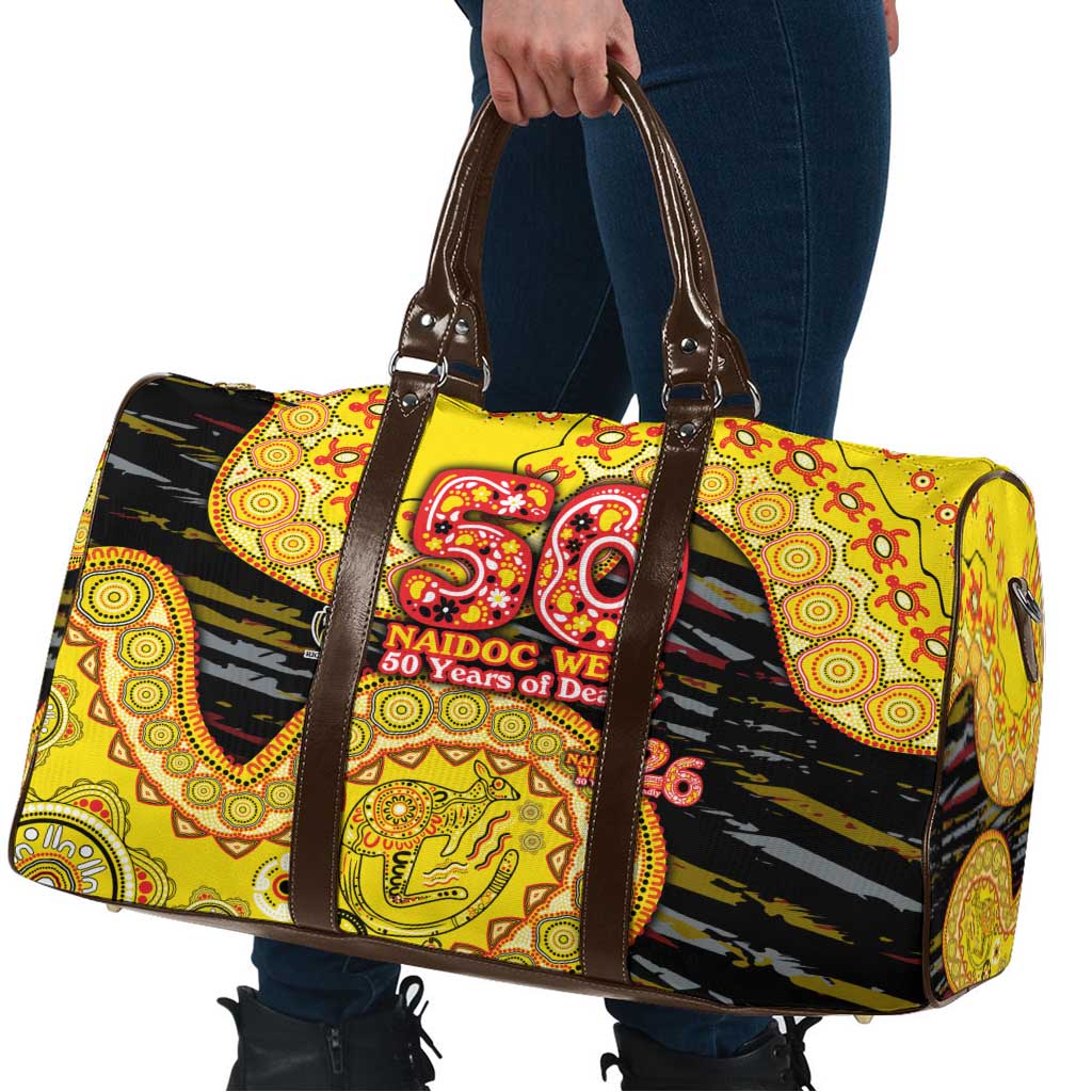 Richmond Tigers NAIDOC Week 2026 Travel Bag Australian Aboriginal Dot Art Dreamtime Pattern Style