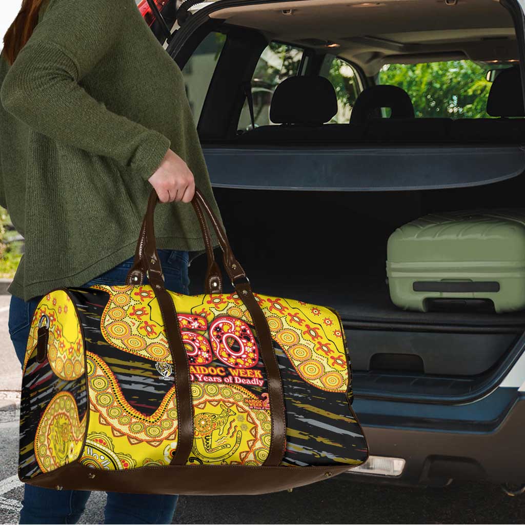 Richmond Tigers NAIDOC Week 2026 Travel Bag Australian Aboriginal Dot Art Dreamtime Pattern Style