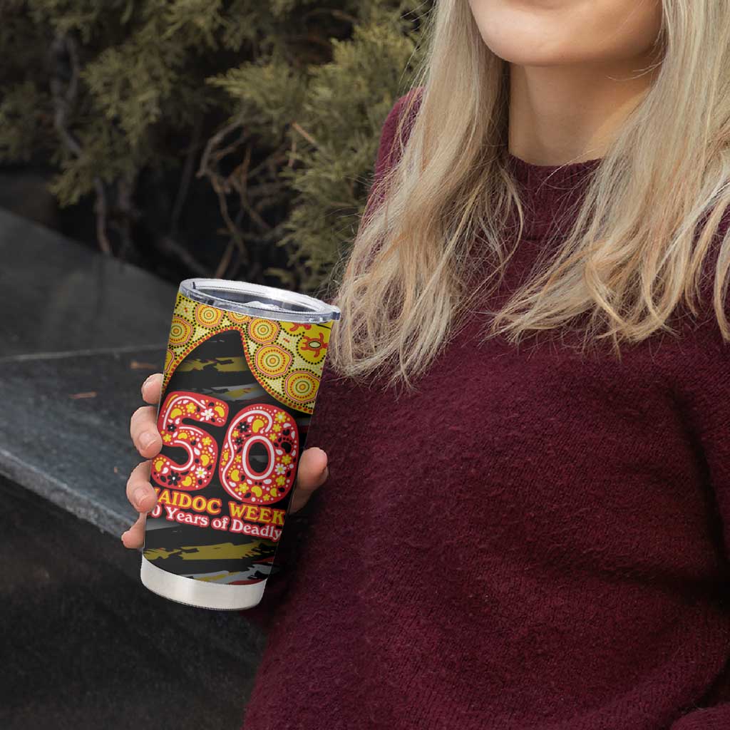 Richmond Tigers NAIDOC Week 2026 Tumbler Cup Australian Aboriginal Dot Art Dreamtime Pattern Style