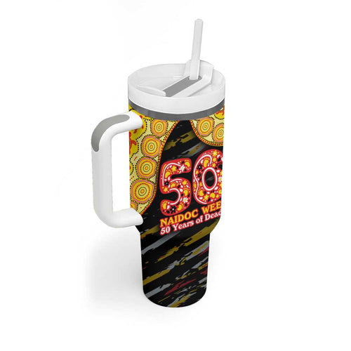 Richmond Tigers NAIDOC Week 2026 Tumbler With Handle Australian Aboriginal Dot Art Dreamtime Pattern Style