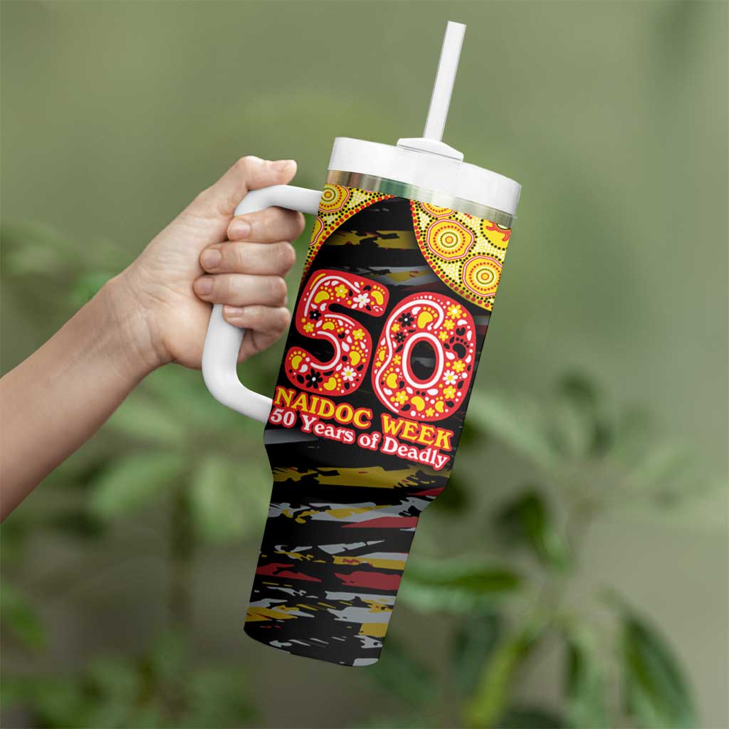 Richmond Tigers NAIDOC Week 2026 Tumbler With Handle Australian Aboriginal Dot Art Dreamtime Pattern Style