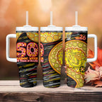 Richmond Tigers NAIDOC Week 2026 Tumbler With Handle Australian Aboriginal Dot Art Dreamtime Pattern Style