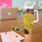 Richmond Tigers NAIDOC Week 2026 Tumbler With Handle Australian Aboriginal Dot Art Dreamtime Pattern Style