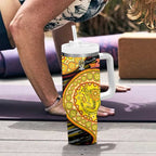 Richmond Tigers NAIDOC Week 2026 Tumbler With Handle Australian Aboriginal Dot Art Dreamtime Pattern Style
