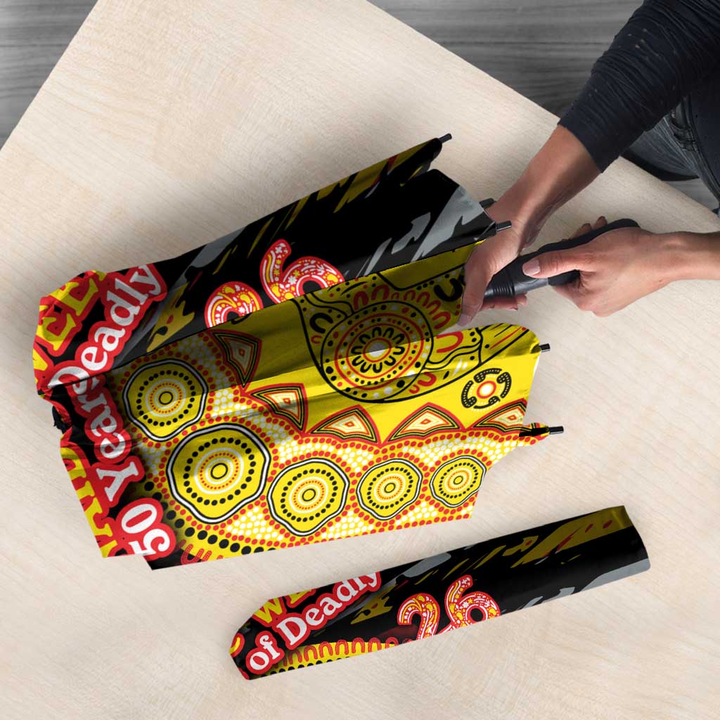 Richmond Tigers NAIDOC Week 2026 Umbrella Australian Aboriginal Dot Art Dreamtime Pattern Style