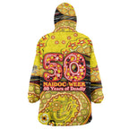 Richmond Tigers NAIDOC Week 2026 Wearable Blanket Hoodie Australian Aboriginal Dot Art Dreamtime Pattern Style
