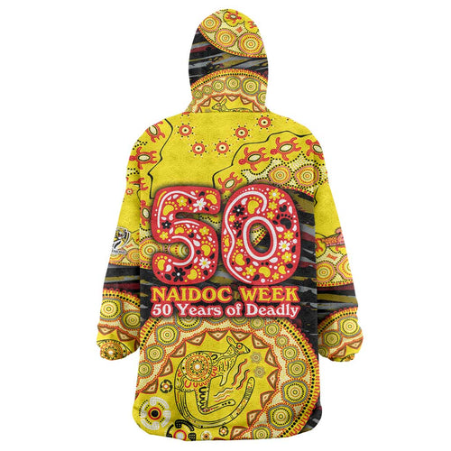 Richmond Tigers NAIDOC Week 2026 Wearable Blanket Hoodie Australian Aboriginal Dot Art Dreamtime Pattern Style