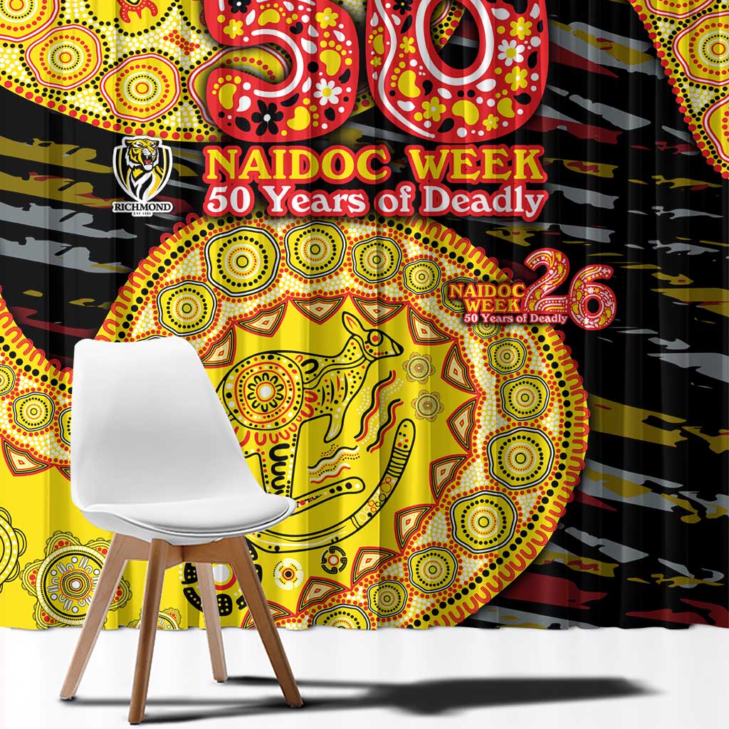 Richmond Tigers NAIDOC Week 2026 Window Curtain Australian Aboriginal Dot Art Dreamtime Pattern Style