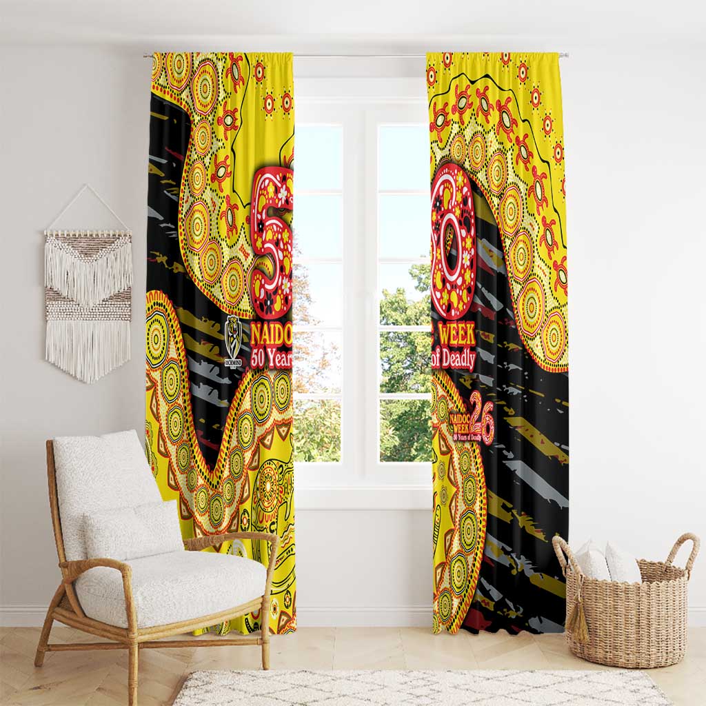 Richmond Tigers NAIDOC Week 2026 Window Curtain Australian Aboriginal Dot Art Dreamtime Pattern Style