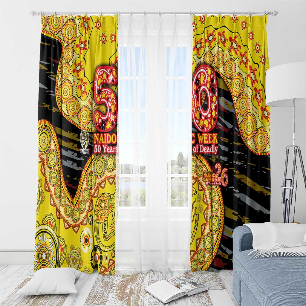 Richmond Tigers NAIDOC Week 2026 Window Curtain Australian Aboriginal Dot Art Dreamtime Pattern Style