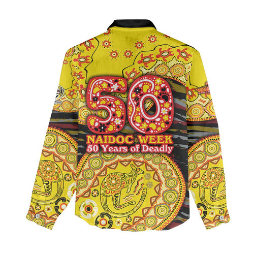 Richmond Tigers NAIDOC Week 2026 Women Casual Shirt Australian Aboriginal Dot Art Dreamtime Pattern Style