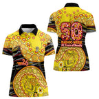 Richmond Tigers NAIDOC Week 2026 Women Polo Shirt Australian Aboriginal Dot Art Dreamtime Pattern Style