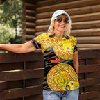Richmond Tigers NAIDOC Week 2026 Women Polo Shirt Australian Aboriginal Dot Art Dreamtime Pattern Style