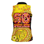 Richmond Tigers NAIDOC Week 2026 Women Sleeveless Polo Shirt Australian Aboriginal Dot Art Dreamtime Pattern Style
