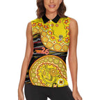 Richmond Tigers NAIDOC Week 2026 Women Sleeveless Polo Shirt Australian Aboriginal Dot Art Dreamtime Pattern Style