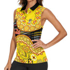 Richmond Tigers NAIDOC Week 2026 Women Sleeveless Polo Shirt Australian Aboriginal Dot Art Dreamtime Pattern Style