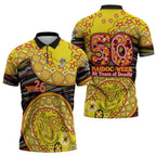 Richmond Tigers NAIDOC Week 2026 Zipper Polo Shirt Australian Aboriginal Dot Art Dreamtime Pattern Style