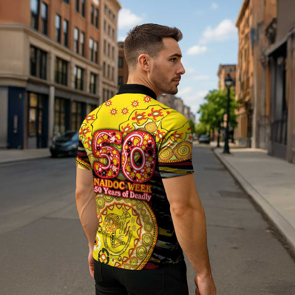 Richmond Tigers NAIDOC Week 2026 Zipper Polo Shirt Australian Aboriginal Dot Art Dreamtime Pattern Style