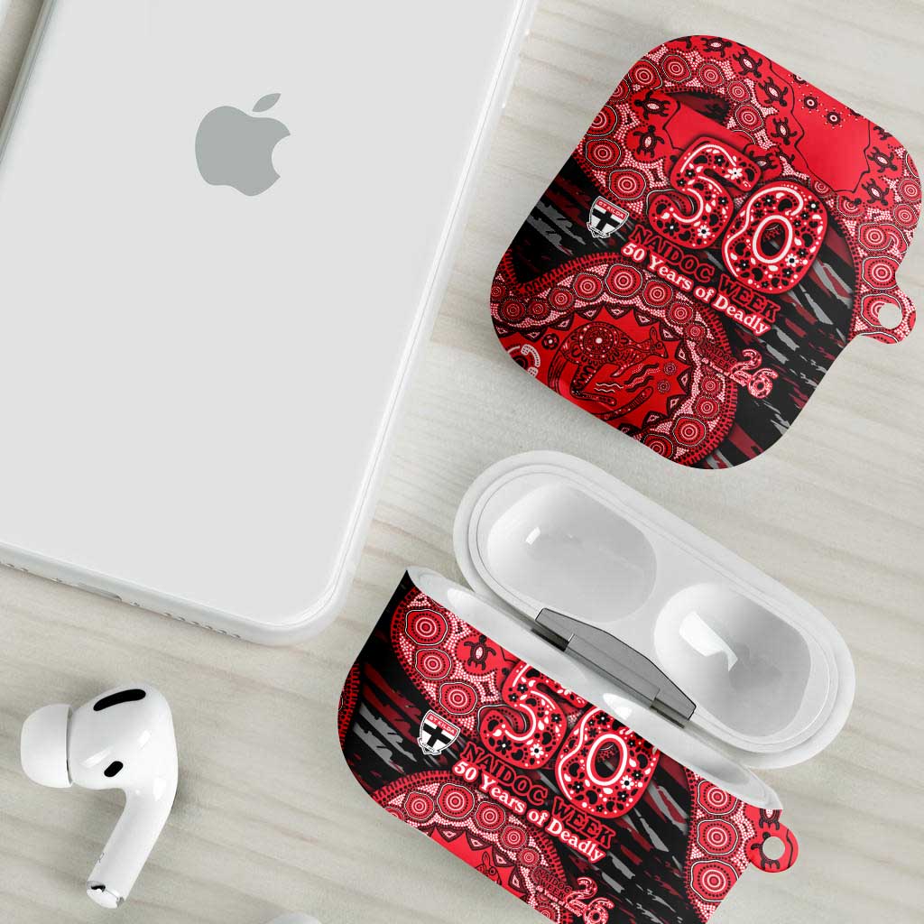 St Kilda Saints NAIDOC Week 2026 AirPods Case Australian Aboriginal Dot Art Dreamtime Pattern Style
