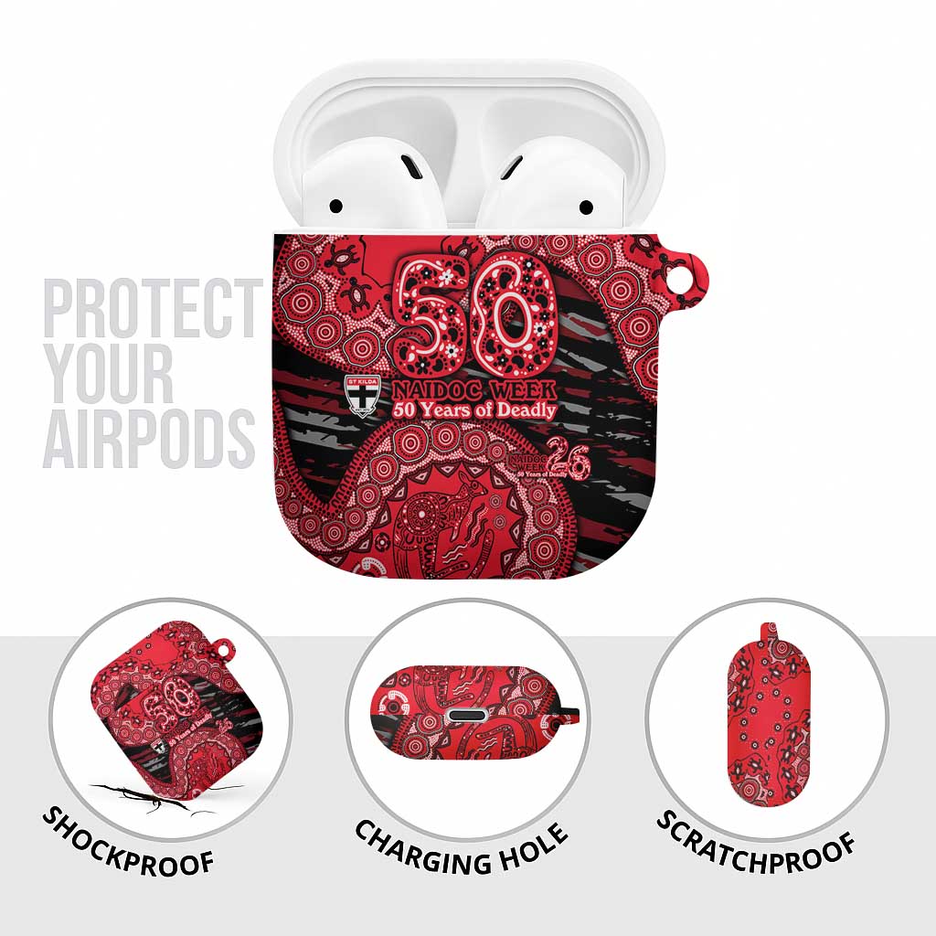 St Kilda Saints NAIDOC Week 2026 AirPods Case Australian Aboriginal Dot Art Dreamtime Pattern Style