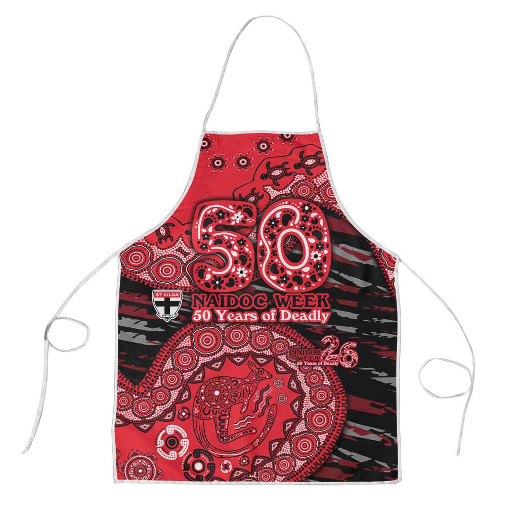 St Kilda Saints NAIDOC Week 2026 Apron Australian Aboriginal Dot Art Dreamtime Pattern Style