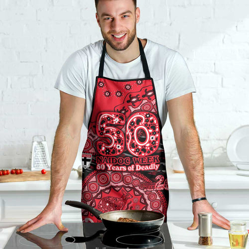 St Kilda Saints NAIDOC Week 2026 Apron Australian Aboriginal Dot Art Dreamtime Pattern Style