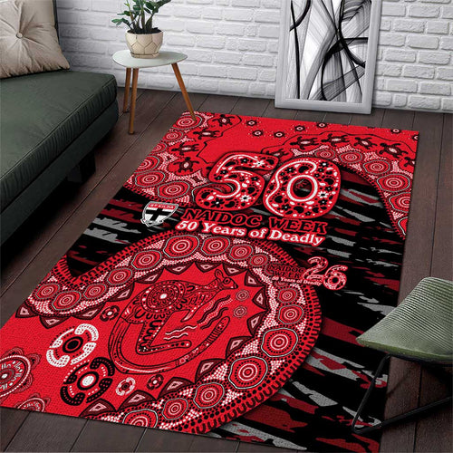 St Kilda Saints NAIDOC Week 2026 Area Rug Australian Aboriginal Dot Art Dreamtime Pattern Style