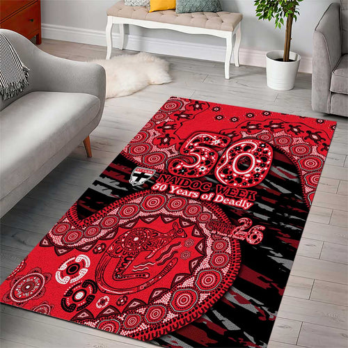 St Kilda Saints NAIDOC Week 2026 Area Rug Australian Aboriginal Dot Art Dreamtime Pattern Style