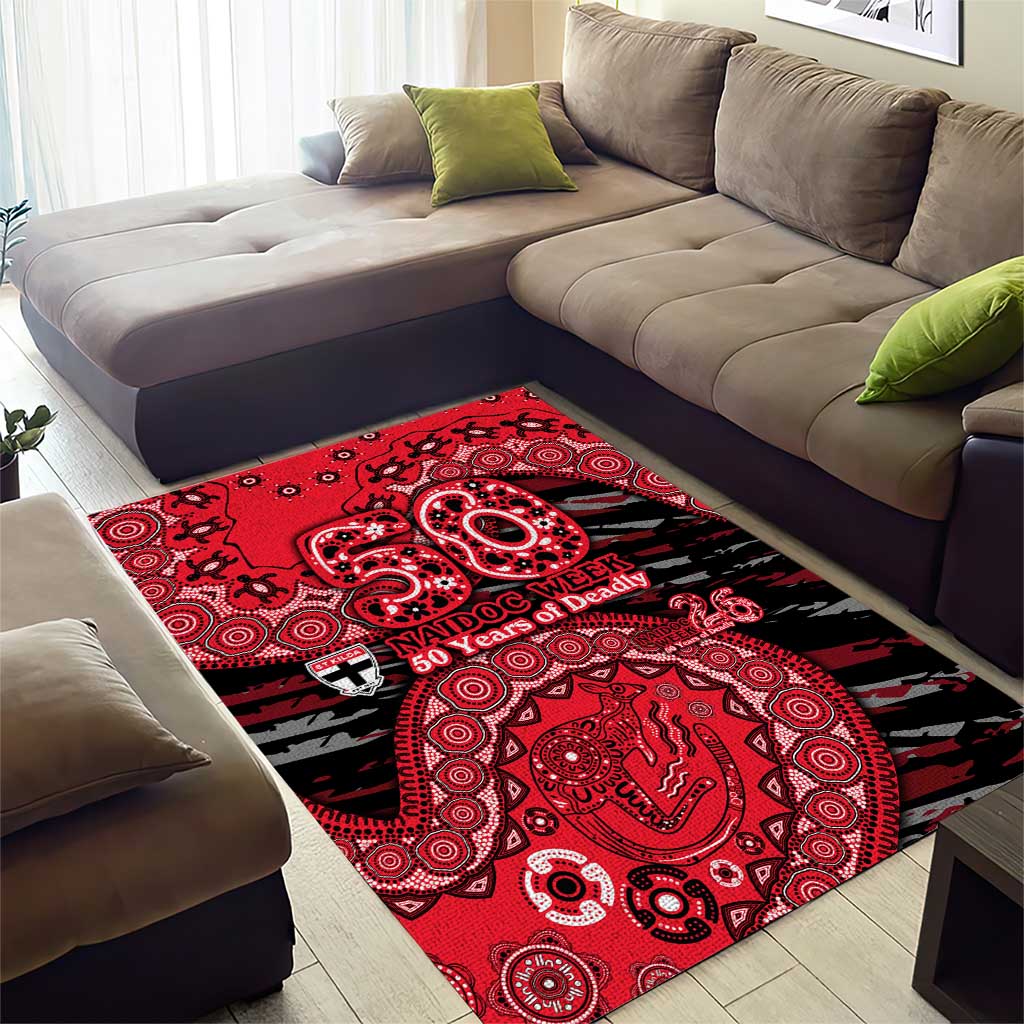 St Kilda Saints NAIDOC Week 2026 Area Rug Australian Aboriginal Dot Art Dreamtime Pattern Style
