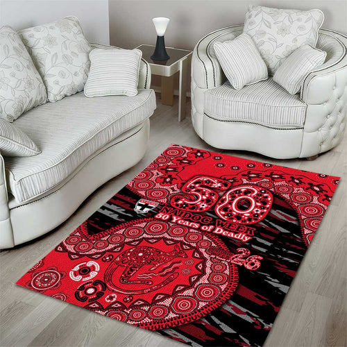 St Kilda Saints NAIDOC Week 2026 Area Rug Australian Aboriginal Dot Art Dreamtime Pattern Style